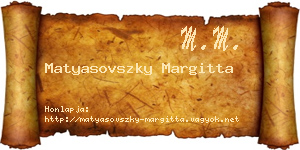 Matyasovszky Margitta névjegykártya